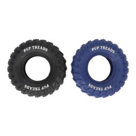 2Pcs Blue Black Rubber Tire Dog Chew Toy Safe Tire Shape Rubber Pet Chew Toy For Medium Large Dogs (Option: Default)
