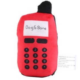 Plush Cell Phone Pet Dogs Cats Teether Teething Sounding Interactive Chew Toy (Red) (Option: Default)